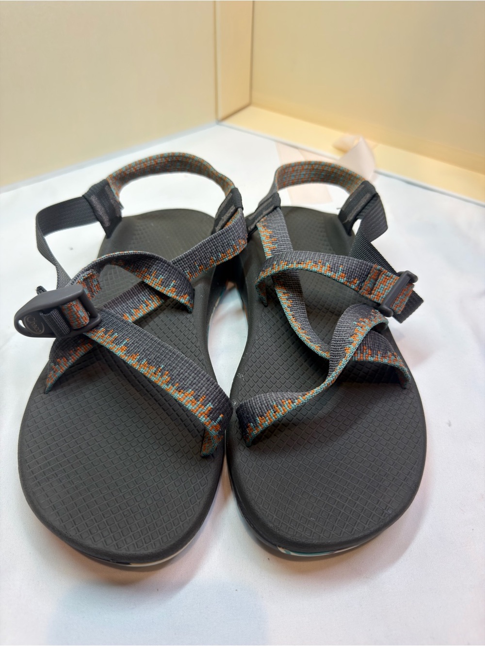 Chaco Black Sandals with Multicolor Straps